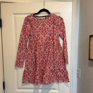 Mini Boden Red and White Patterned Kids Dress